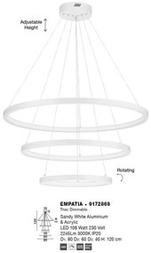 Lustra LED dimabila design circular EMPATIA D-80cm