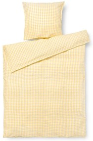 Lenjerie de pat galbenă/albă din țesătură crep pentru pat de o persoană 140x200 cm Bæk&amp;Bølge – JUNA