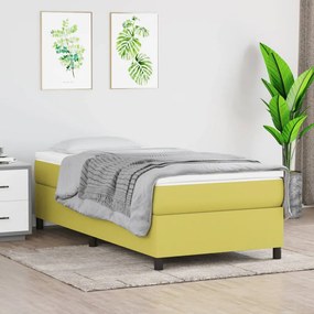 Cadru de pat box spring, verde, 90x190 cm, textil Verde, 35 cm, 90 x 190 cm