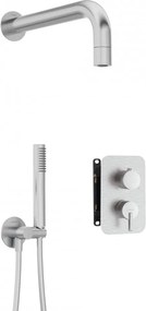 Set de Duș cu Montare Îngropată, cu BOX pentru Baterie și Pară de Duș - Finisaj: Oțel BXYZFQSM