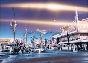 Tablou pe sticlă cu strada în Las Vegas (70x50 cm)