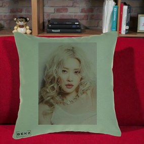 Perna Personalizata K-pop BLACKPINK Rose, 40x40 cm, Verde, Husa Detasabila, Perna Inclusa, BEKZ®