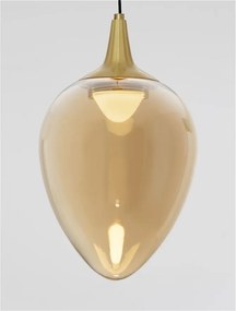 Pendul LED modern, Metal, Sticla, Champaign, Nali