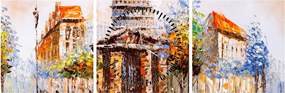 Tablou - Monument de oraș pictat (cu ceas) (90x30 cm)