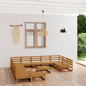 vidaXL Set mobilier de grădină, 13 piese, lemn masiv de pin