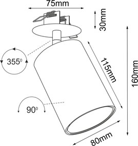 Brosline 3257 - Spot încastrat ACE 1xGU10/10W/230V alb