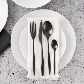 Tacâmuri negre din oțel inoxidabil 24 buc. – Orion