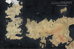 Poster Game of Thrones - Westeros Map, (91.5 x 61 cm)