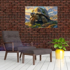 Tablou - Țestoasă și peisaj montan (90x60 cm)