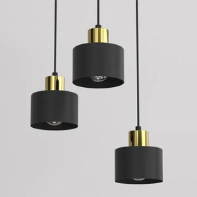 Lampă suspendată cu cablu PARKLA 3xE27/15W/230V, negru