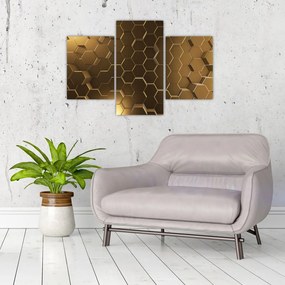 Tablou - Hexagoane verzi (90x60 cm)