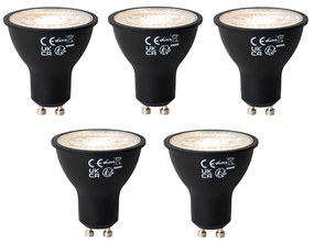 Set de 5 becuri LED GU10 negre, reglabile, 6W, 450 lm, 3000K