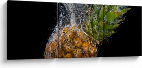 Tablou cu anans în apă (cu ceas) (90x30 cm)
