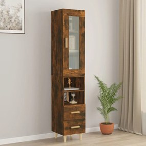 3115377 vidaXL Dulap înalt, stejar fumuriu, 34,5x34x180 cm, lemn prelucrat