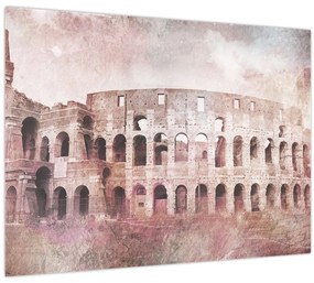Tablou pe sticlă - Carte poștală de epocă a orașului N⁰2 (70x50 cm)