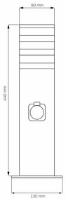 Lampă de exterior TEKSAS cu dulie 1xE27/20W/230V 44 cm IP44 antracit