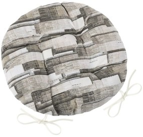 Pernă scaun matlasată rotundă Bellatex EMA Gresie gri, 40 cm