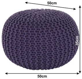 Taburet împletit, bumbac violet, GOBI TYP 2