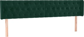 vidaXL Tăblie de pat cu aripioare verde închis 203x16x78/88 cm catifea