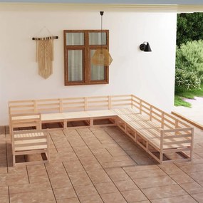 3075934 vidaXL Set mobilier de grădină, 11 piese, lemn masiv de pin