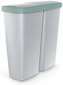 Coș de gunoi DUO gri, 50 l, verde/gri