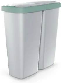 Coș de gunoi DUO gri, 50 l, verde/gri