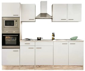 Mobilă de bucătărie Yorki 270 cu corp din stejar sonoma și față alb satinat