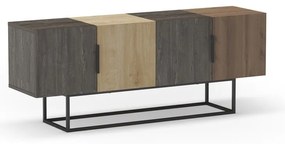 Masă TV maro/în culoare naturală cu aspect de lemn de stejar 140x55 cm Titan – Marckeric