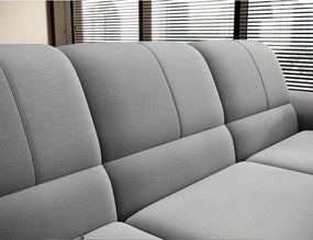 Colțar gri extensibil/cu spațiu de depozitare cu tapițerie din catifea (cu colț pe partea stângă/în formă de ”L”) Siber – ELTAP