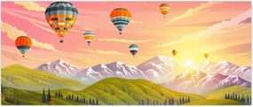 Tablou - Baloane deasupra unui peisaj (120x50 cm)
