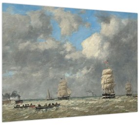 Tablou pe sticlă - Eugène Boudin, Le Havre, reproducere (70x50 cm)