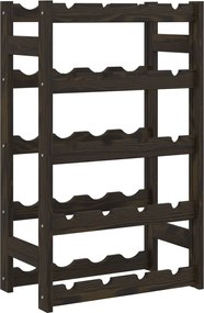 vidaXL Suport sticle de vin, 20 sticle, negru, lemn masiv de pin