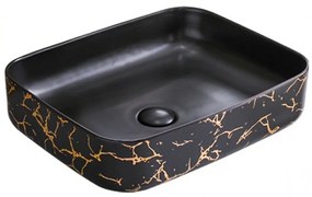Lavoar Ceramic Premium, Dreptunghiular Gold -Negru,50x40cm