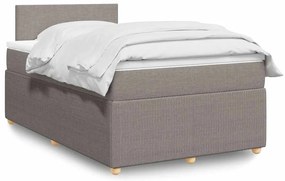 vidaXL Pat box spring cu saltea, taupe, 120x190 cm material textil