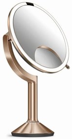 Oglinda Simplehuman cu senzor TRIO cu control tactil, auriu roz