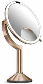 Oglinda Simplehuman cu senzor TRIO cu control tactil, auriu roz