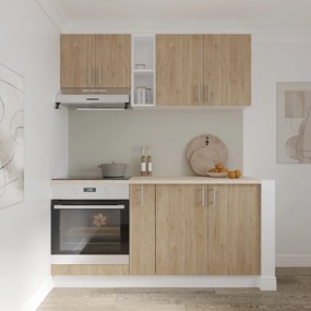 Set haaus V7, Lemn Natural/Alb, Blat Thermo 28 mm, L 160 cm