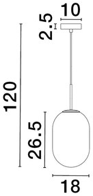 Lustra, Pendul design modern CHRYSI, diametru 18cm