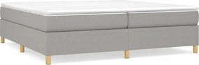 vidaXL Pat box spring cu saltea, gri deschis, 200x200 cm, textil