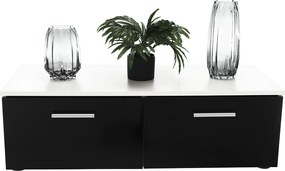 Mobilier living, alb/extra strălucire neagră HG, LEO