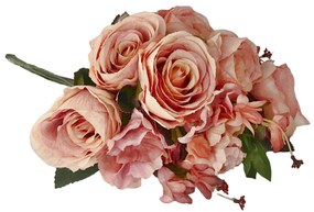 Trandafiri artificiali Caroline, Roz, 45cm