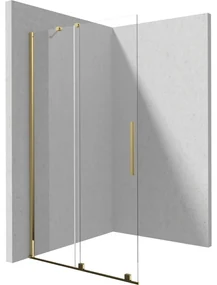 Paravan dus sticla securizata walk-in cu usa glisanta, 120x195 cm, auriu lucios, Deante Prizma Auriu lucios, 1200x1950 mm