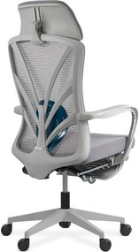 Scaun ergonomic SYYT 9512 gri, spătar rabatabil și suport picioare