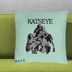 Perna Personalizata K-pop KATSEYE Foto Roz Vintage, 40x40 cm, Verde Menta, Husa Detasabila, Perna Inclusa, BEKZ®