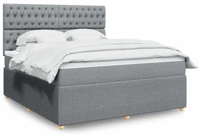 vidaXL Pat continental, gri deschis, 180x200 cm, material textil
