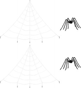 vidaXL Decorațiune de Halloween cu păianjeni și pânze 2 pcs Poliester