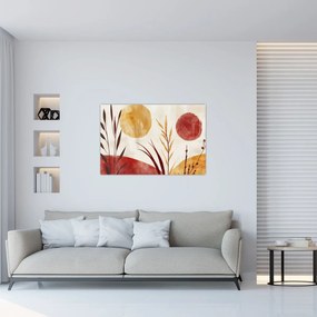 Tablou - Plante și cercuri (90x60 cm)