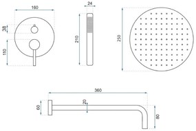 Set de dus incastrat Rea Lungo cupru periat + BOX