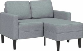 vidaXL Canapea cu 2 locuri cu șezlong în formă L țesătură gri deschis