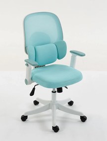 LUMBARIS 871– Scaun Ergonomic cu Suport Lombar Triplu Ajustabil, Cotiere Reglabile, Spătar Mesh, Înclinare 90°–135°, Albastru/Alb